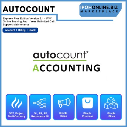 Autocount Express Plus Edition Version 2.1 - FOC Online Training And 1 Year Unlimited Call Support Maintenance